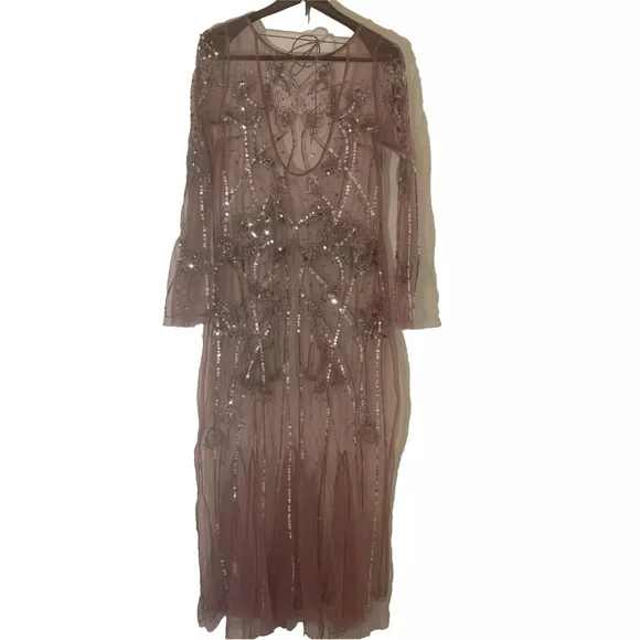 Free People sheer sequin Starlight Maxi Dress - Picture 1 of 11